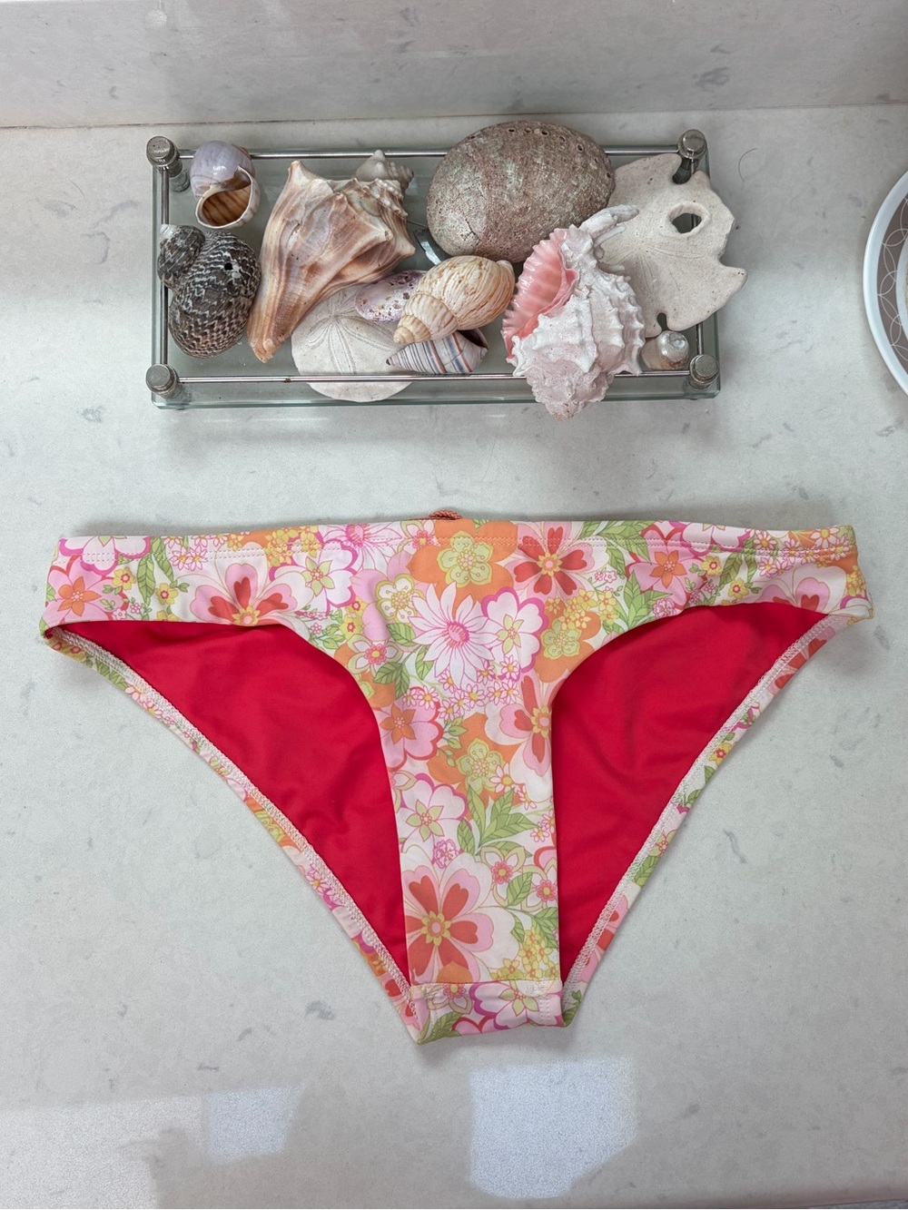 Jolyn Clothing Pink Floral & Coral Bikini Bottoms